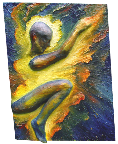 alive painting sculpture canvas plaster cast oils