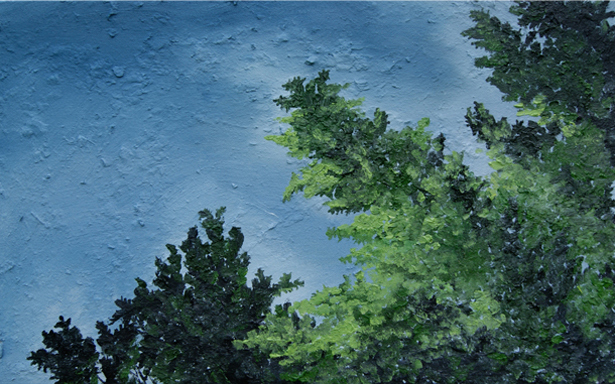 oak tree leaves sky nature painting art