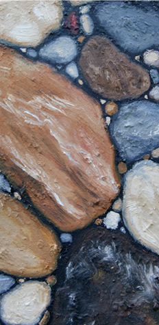 river stone rocks oil painting nature art