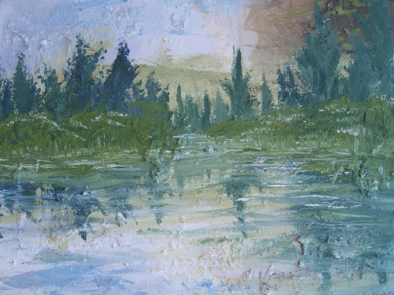 summer pond impressionist painting